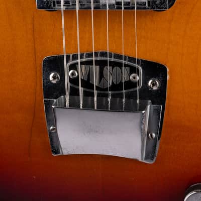 Vintage Wilson Semi-Hollow Electric Guitar Sunburst with Gig Bag image 5