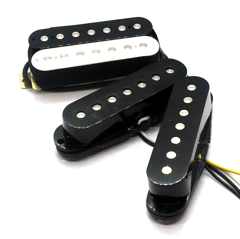 7 String Screamers HSS Pickup Set, Seven String Humbucker-Single-Single SSH Pickups White Black Zebra image 1