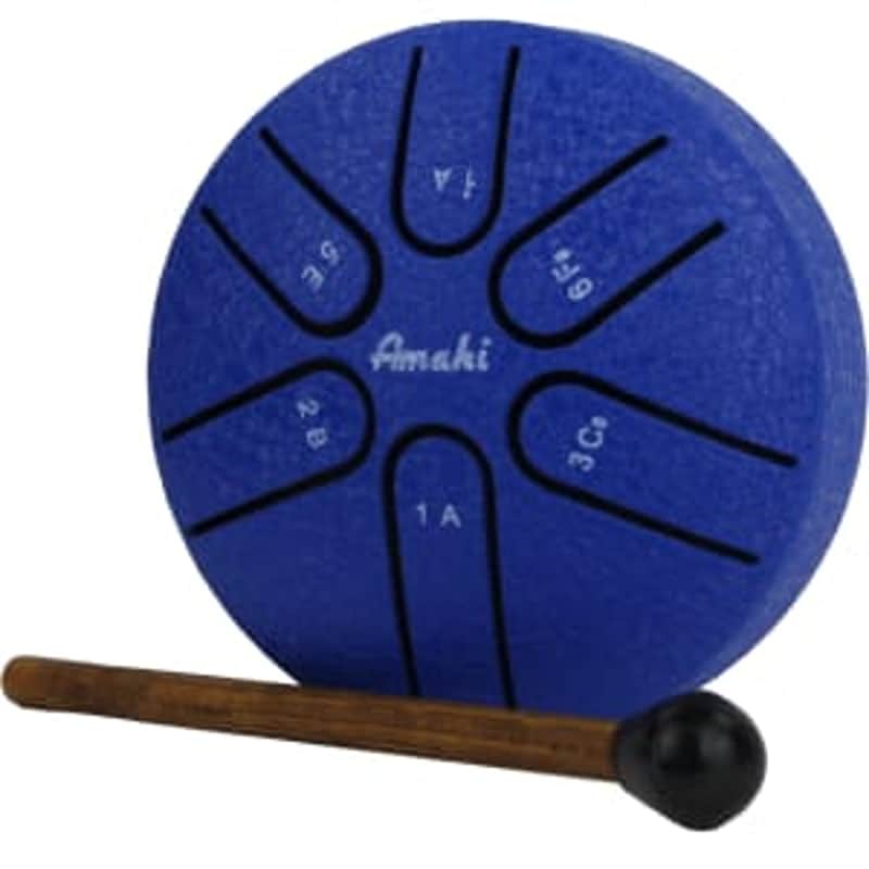 Amahi Steel Tongue Drum, 3" Color:Blue image 1
