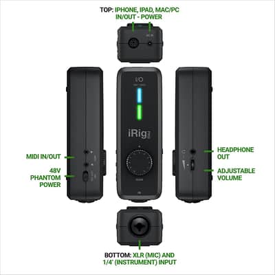 IK Multimedia iRig Pro I/O compact instrument/microphone audio interface for iPhone, iPad and Mac image 8