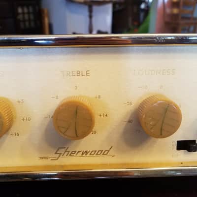 Sherwood Original S1000 Integrated hifi 6L6 mono tube amp Rare 1950s - cream gold speckled black image 5