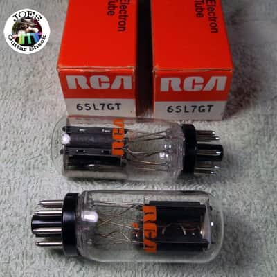 2-70's RCA 6SL7 GT Black Plate Coined Base Made in USA "O-Side Getter" Match Pair Duet Same Batch Strong Amp Amplifier Tubes Brand New in Box 0-Miles! 6SL7GT #045 image 3