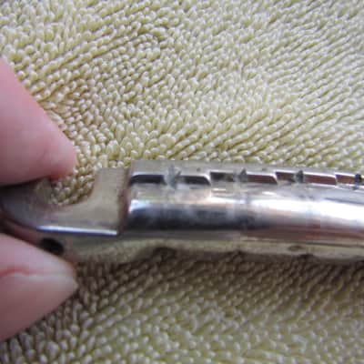 Gibson Lightning Bar Wraparound Compensating Bridge Early 60's Nickel Gibson Compensated Stop Tailpiece Cool Vintage Part image 4