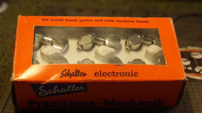 Vintage Schaller M6N nylon Mini Tuners, 2 Screw mount, Rare, Very Light Weight. Chrome image 1