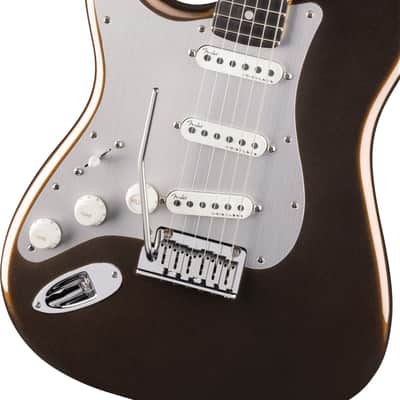 Fender American Ultra II Stratocaster Left-Hand, Ebony Fingerboard, Texas Tea Electric Guitar image 3