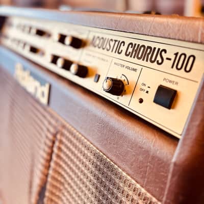 Roland AC-100 Acoustic Chorus 2-Channel 100-Watt 1x12" / 2x5" Acoustic Guitar Combo 1995 - 2004 - Brown image 3