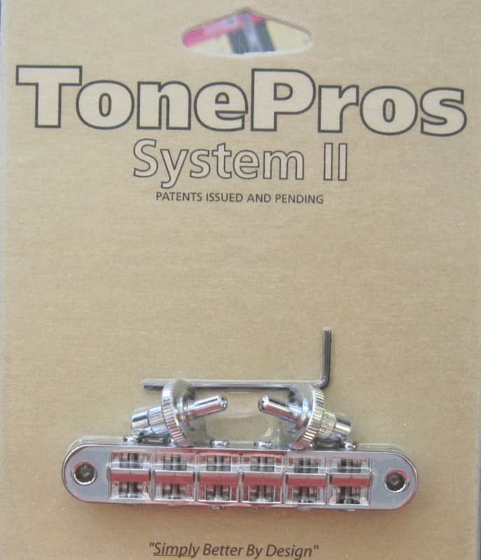 TonePros T3BP-C Standard Tuneomatic Bridge with Notched Saddles Chrome image 1