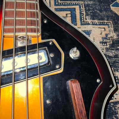 1970s Ventura Violin Bass Japan Sunburst FujiGen Teisco MIJ Hollow Body image 13
