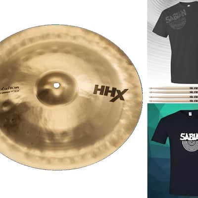 Sabian *Pre-Order* HHX 14" Mini-Chinese Cymbal Brilliant Finish | Bundle +FREE Sticks & T-Shirt | 11416XEB | Special Order | Authorized Dealer image 1