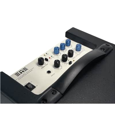 Elite Acoustics EAE A1-8 Compact Rechargeable 80W Acoustic Amplifier with 3 Chan/LFP Battery Painted Black image 2
