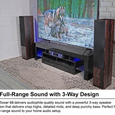 Rockville 1000 Watt Bluetooth Stereo Home Receiver+(2) Dark Wood Tower Speakers image 20