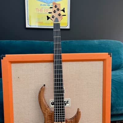 Harley Benton BZ-5000 II NT Natural Thru Neck 5-String Electric Bass Guitar image 7