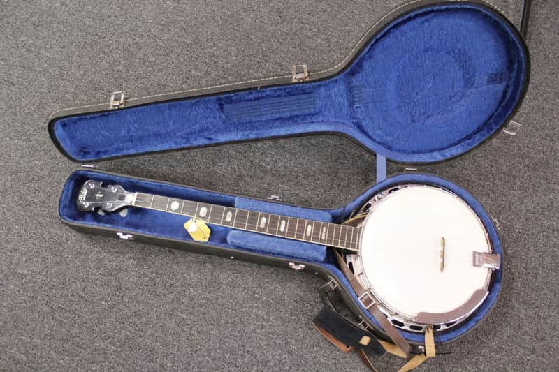 1980s Iida Model 229 5-string Banjo w/ Hardshell case imagen 1