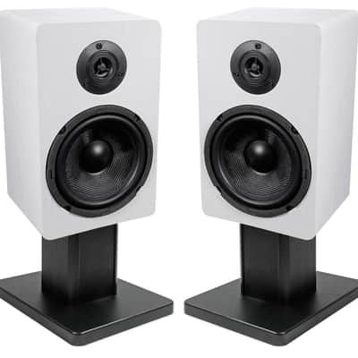 (2) Rockville RockShelf 68W White 6.5" Home Bookshelf Speakers+8" Speaker Stands image 18