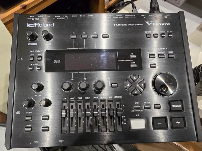 Roland TD50X V-Drum Sound Module Inc Mount & Flight case image 1