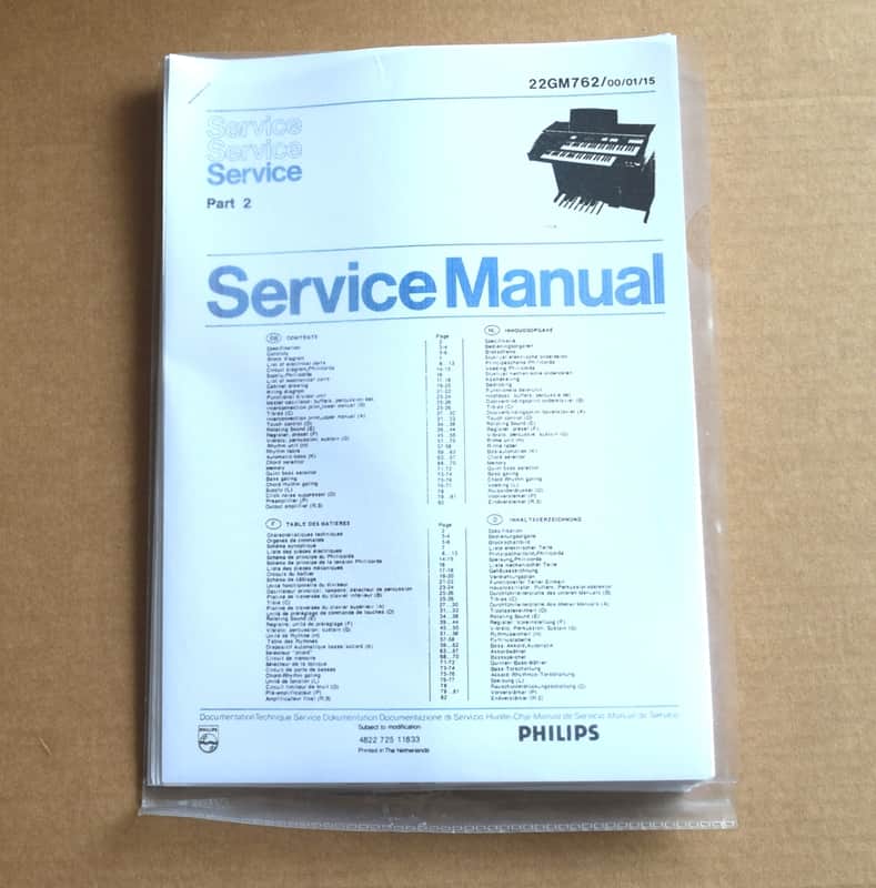 Philips Philicorda 22GM762 Part 2 Service manual Schematic Diagrams - Vintage technical repair guide image 1