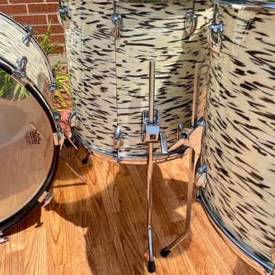 1985 Slingerland Magnum "Holland" Drum Set White Tiger Pearl 24/13/16/18 image 12
