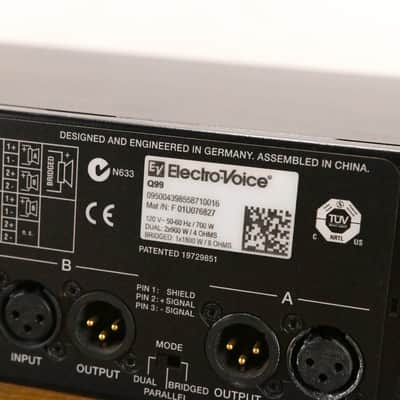 Electro-Voice (EV) Q99 2-Channel Class-H Power Amp 1250W/Ch at 2 Ohms CG01ZC9 image 10