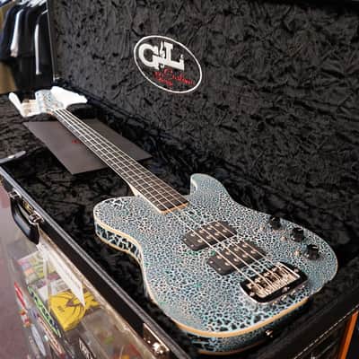 G&L USA Custom Shop ASAT Bass Black Crinkle Over Himalayan Blue 4-String Electric Bass Guitar w/ Black Tolex Case (2025) image 8