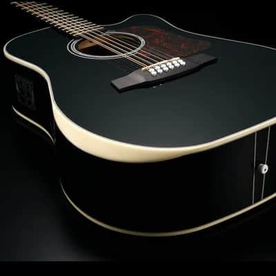Walden D642RCEB-G Natura Solid Sitka Top-Mahogany 12-String Armrest Dreadnought Acoustic Cutaway-Electric Gloss Black w/Gigbag image 3