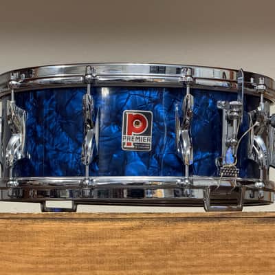 1960's Premier Hi-Fi  5.5x14" Blue Pearl Snare Drum image 15