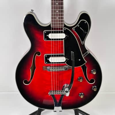 Univox ES-335 Style Red Sunburst 60s-70s w/ Hard Case image 8