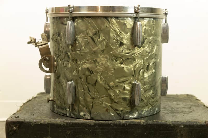 1940s Slingerland 12x14 Black Diamond Pearl Radio King Tom image 1