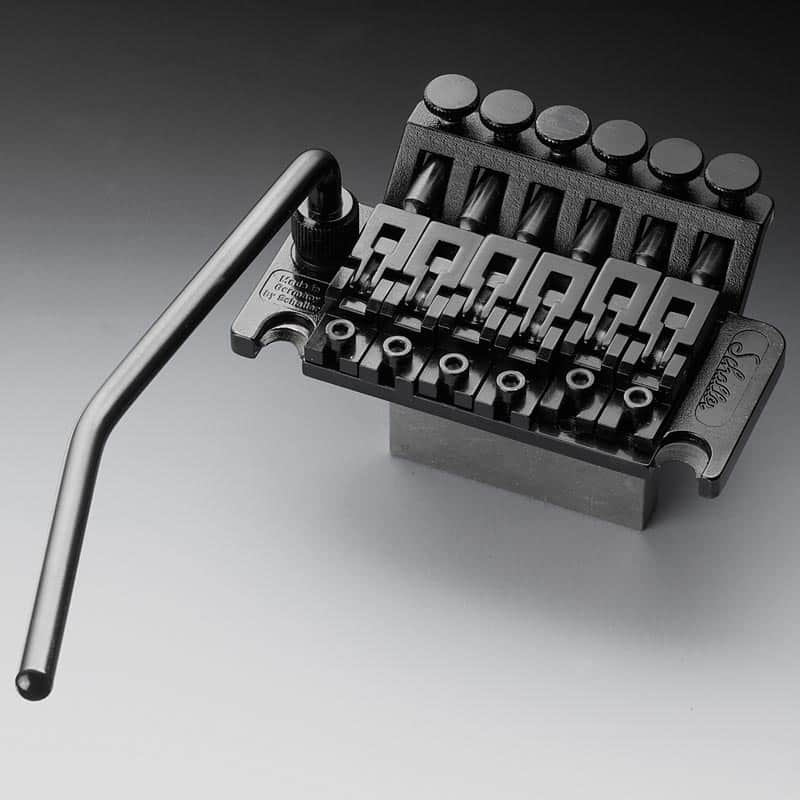 Genuine Schaller Floyd Rose Tremolo Bridge 42mm Block R2 Nut, Black Chrome image 1