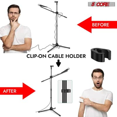 5Core Tripod Mic Stand Adjustable Heavy Duty Floor Holder Microphone Boom Arm image 7