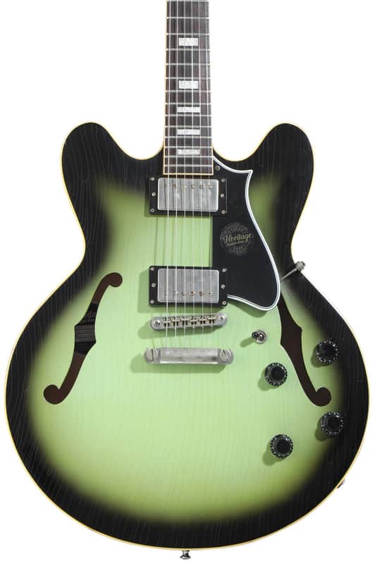 Heritage Custom Shop Factory Special Artisan Aged H-535 Semi-hollowbody Electric Guitar - Green Burst image 1