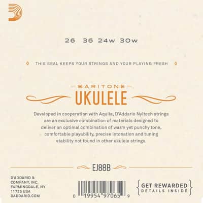 D'ADDARIO EJ88B NYLTECH UKULELE STRINGS- BARITONE image 2