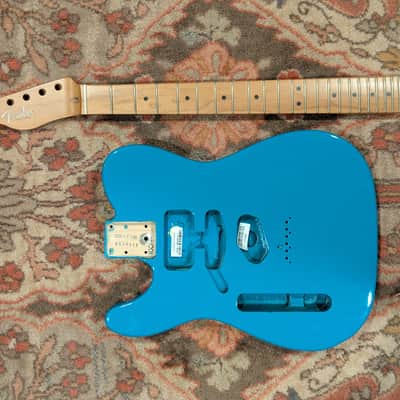 Left handed Fender American Professional ii Telecaster body with mod shop roasted maple neck 2023 electric guitar husk - Miami blue image 19
