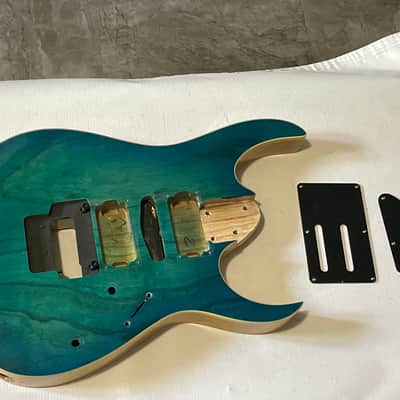 2010's Indonesian Ibanez RG470AHM Blue Moon Burst Ash Guitar Body Floyd Ready image 1