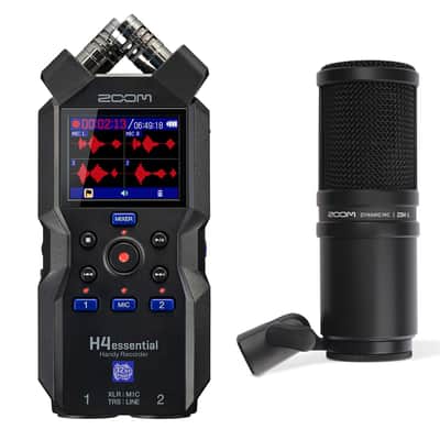 Zoom H4essential 4-Track 32-Bit Float Handy Recorder, Bundle with ZDM-1 Dynamic Microphone image 1