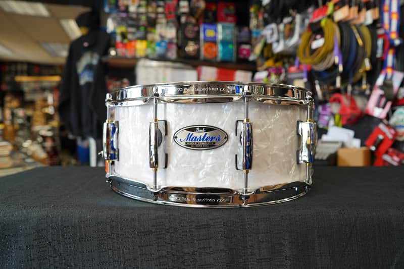 Pearl Masters MCT1455S/C448 MCT Series 5.5x14" Maple Snare Drum - White Marine Pearl image 1