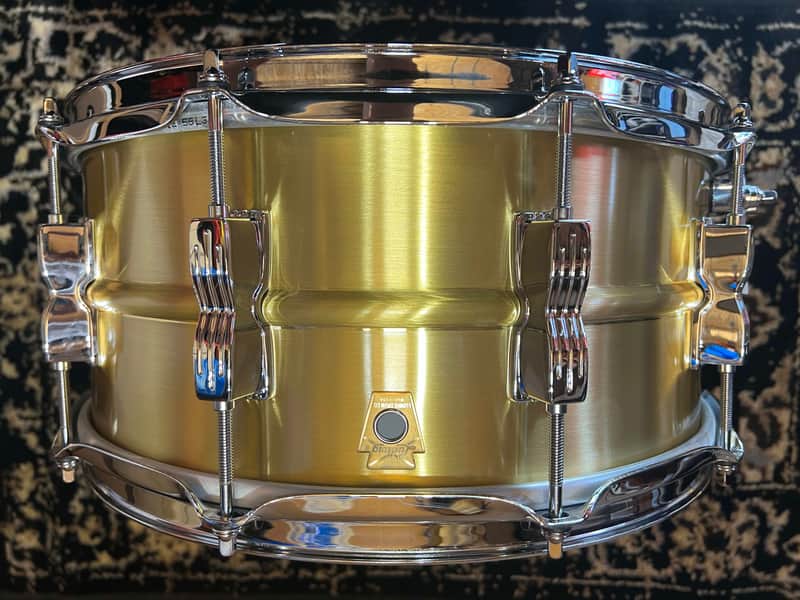 (MINT) Ludwig LB654B Acro Brass 6.5x14" 10-Lug Snare Drum - Brushed Brass image 1