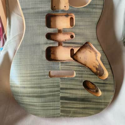 Tiger Maple Top DIY Project Guitar Stratocaster Strat Style Body image 1