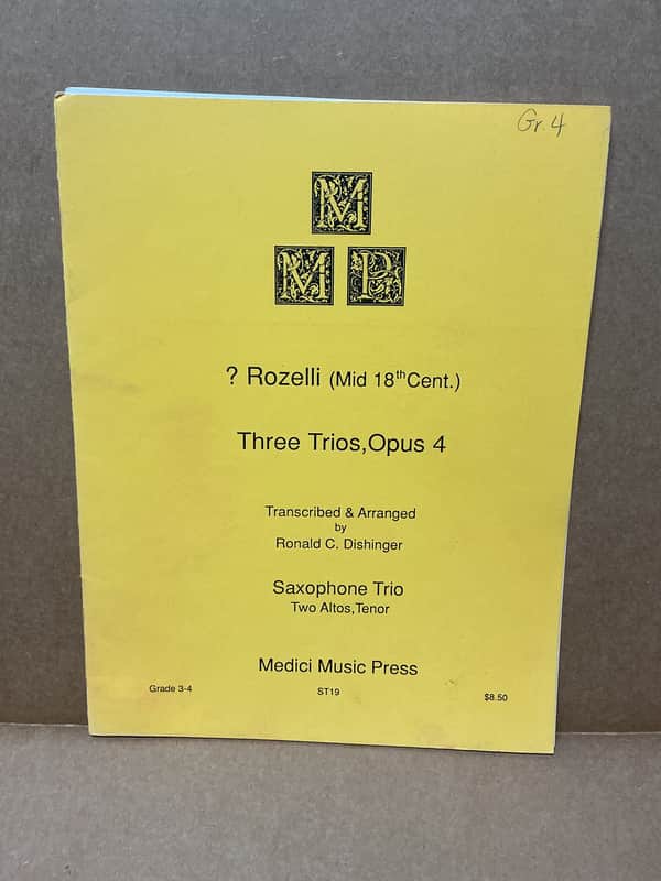 Rozelli Three Trios, Opus 4 Saxophone Trio ST19 image 1