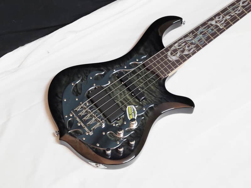 TRABEN Phoenix 5-string BASS guitar NEW - Black Shadow - Quilt
