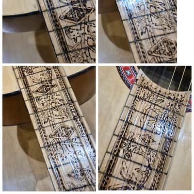 Fretless 3/4 Sized Classical Guitar with Pyrography Neck image 13