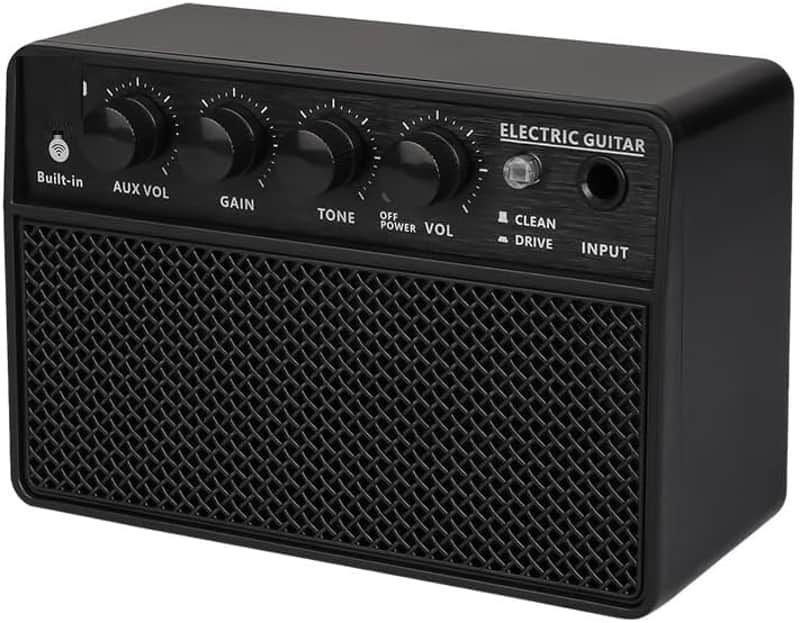 Guitar Amplifier Small Electric Guitar Amp 10W Mini Portable Guitar Practice Speaker for Daily Practice Street Performances Rechargeable Portable Audio Supports BT/Headphone Connection image 1