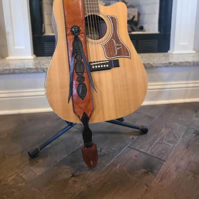 The Southern Outlaw - Handcrafted Full Grain Leather & Louisiana Premium Alligator Accent Guitar Strap image 5
