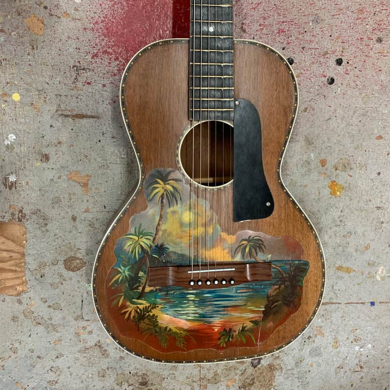 Stromberg Voisinet Hawaiin-Decal Parlor Guitar 1930 Clear image 1