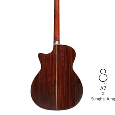 Sire A7 Sungha Jung series Natural All Solid Spruce & Rosewood Grand Auditorium guitar (high gloss) image 5