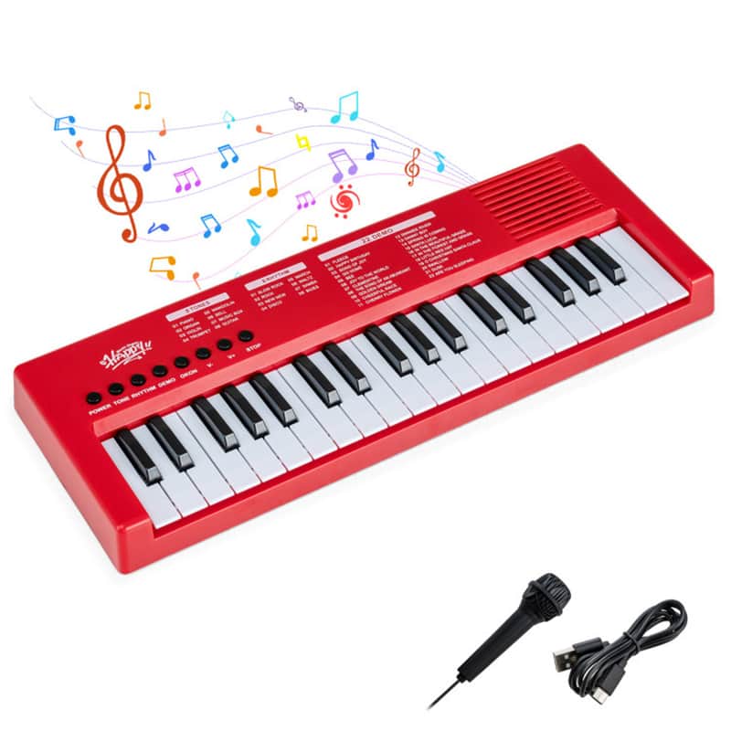 Ozici 37 Keys Kids Electronic Keyboard with Microphone, 8 Tones & 8 Rhythms Piano Toy image 1