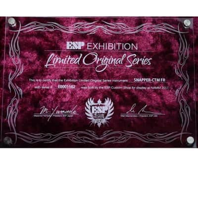ESP Exhibition Limited Snapper-CTM FR Sand-Blast Maziora Gold Leaf Electric Guitar image 22