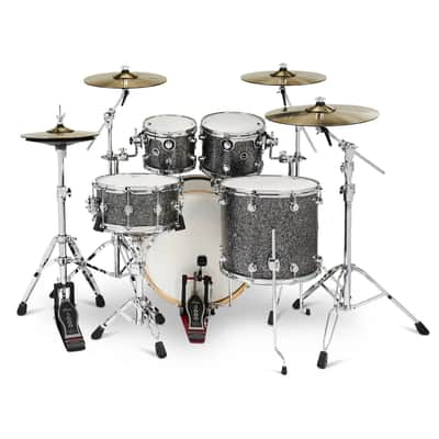 DW DWe 5pc Complete Electronic/Acoustic Drum Set w/Roland V51 Black Galaxy image 2