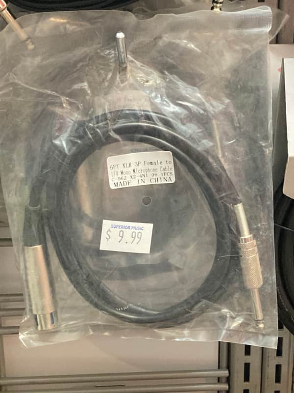 Unbranded 6FT XLR TO 1/4” MONO MIC CABLE image 1