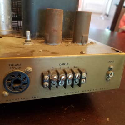 Heathkit W-5M Monoblock KT66 25 Watt Tube Power Amplifier and Cage 1959 Gold and Black image 9