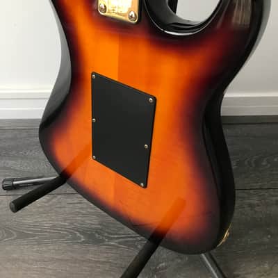 1993 Aria Pro II Strat Sunburst Maple top left handed image 25